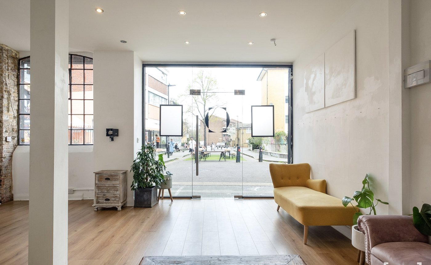 Ground floor space looking out to Prince Edward Road through glass storefront